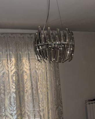 Lampadario e lampade comodini cristallo