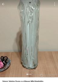 Vaso vetro a rilievo Michielotto 