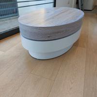 Tavolino basso in legno piano girevole