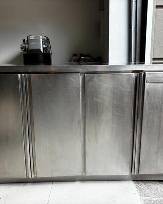 Tavolo armadiato inox TECNA 150x50 4 ante