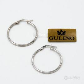 Orecchini in oro bianco 18 kt a cerchio E.751