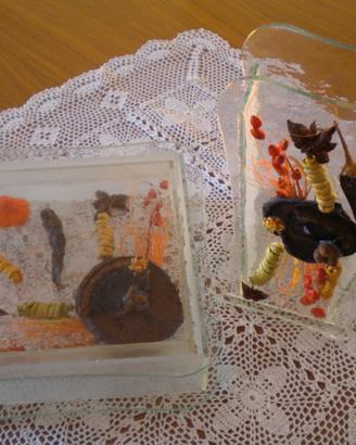 VASO + PORTA DOLCETTI DECORATI CON NATURA MORTA