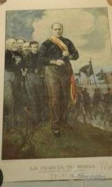 Litografia Fascista Mussolini Marcia su Roma RRRRR