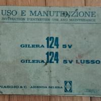 Libretto uso e manutenzione moto Gilera 124 5V 