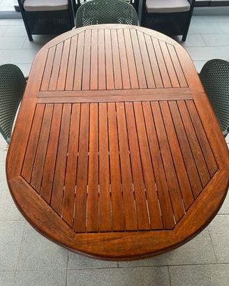 Tavolo in legno da giardino allungabile