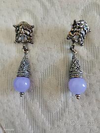 orecchini in argento con perla
