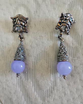 orecchini in argento con perla