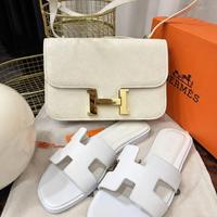 Set Borsa e Sandali Hèrmes bianchi