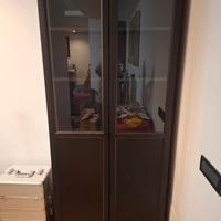 Libreria Ikea Billy, rovere moro, con ante Oxberg