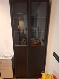 Libreria Ikea Billy, rovere moro, con ante Oxberg