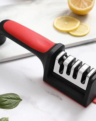 Affilacoltelli Da Cucina A 4 Sezioni Con Base