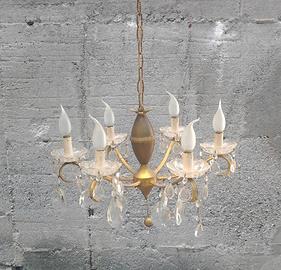 Lampadario di ottone anni 50