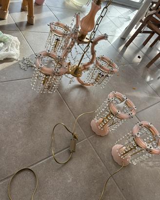 Lampadario in vetro di murano Rosa