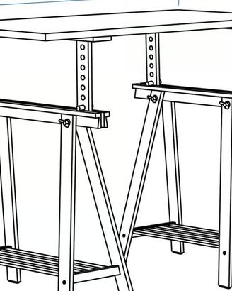 Tavolo IKEA  Azzurro, cavalletti, regolabile 