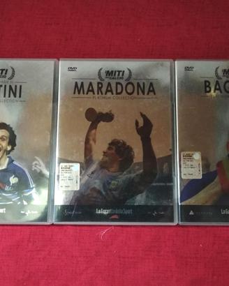 3 Dvd I Miti del Calcio Maradona Platini Baggio