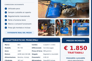 Motocoltivatore BCS MC 730 benzina con fresa