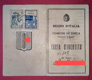 Carta d'identità del Regno d'Italia 1940 - XVIII
