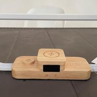 Lampada da Comodino LED in Legno 3-in-1