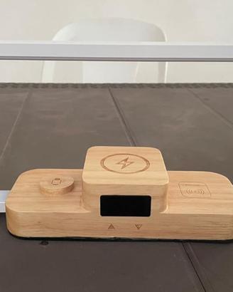 Lampada da Comodino LED in Legno 3-in-1
