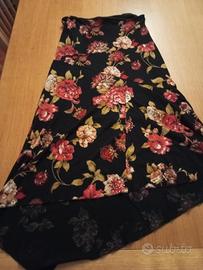 Gonna in viscosa taglio asimmetrico 