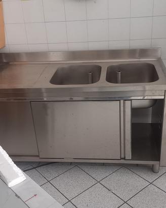 lavatoio in acciaio inox a doppia vasca 