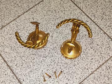 ATTACCAPANNI in metallo dorato 2 pezzi forma pesce
