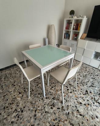 Tavolo allungabile in vetro 