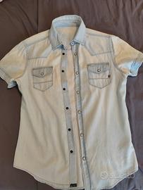 camicia estiva, azzurro/jeans, taglia S