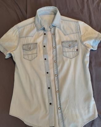 camicia estiva, azzurro/jeans, taglia S