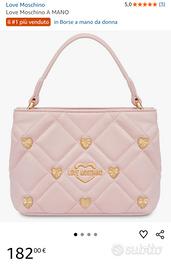 Love Moschino -Borsa a Mano Quilted con Cuori Gold