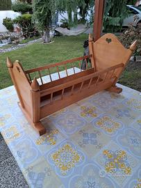 culla in legno vintage, per bambole 