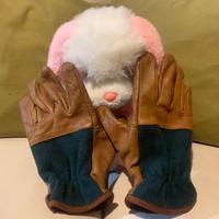 Guanti imbottiti in pelle e tessuto Tg L