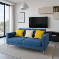 Divano letto stoffa azzurra L 194 cm