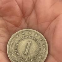 Moneta 1 DINAR 1974 jugoslavia