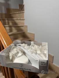 Set battesimo fascia capelli-scarpine tg. 18 NUOVO