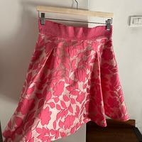 Minigonna svasata floreale rosa Pinko