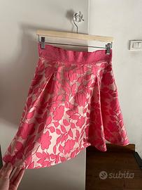 Minigonna svasata floreale rosa Pinko