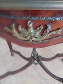 consolle antica in legno di rose e bronzi dorati