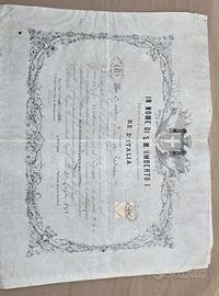 Diploma Storico 1898 - Regia Università Napoli 