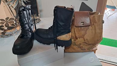 anfibi  neri prima classe con borsa zaino  prima c