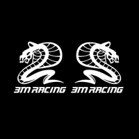 Coppia Adesivi 3M RACING con cobra COLORE A SCELTA