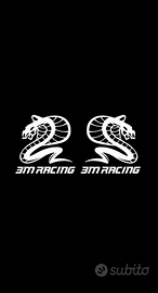 Coppia Adesivi 3M RACING con cobra COLORE A SCELTA