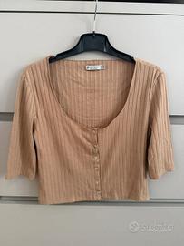 Top maglia Stradivarius beige - taglia M 