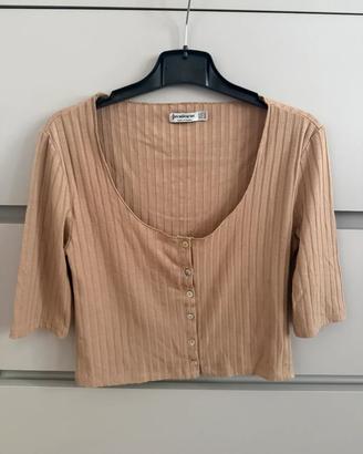 Top maglia Stradivarius beige - taglia M 