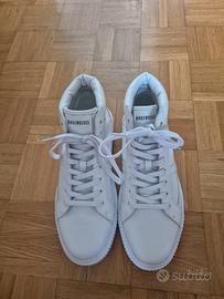 Bikkembergs sneakers alte in pelle bianca