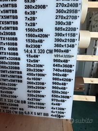 Teli in pvc le misure disponibili