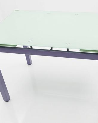 Tavolo acciaio e vetro satinato 110x70 > 170x70