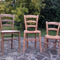 Set 3 Sedie Vintage in Legno Rustico/Country