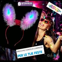 ORECCHIE LUMINOSE DA CONIGLIETTA COSTUME Feste