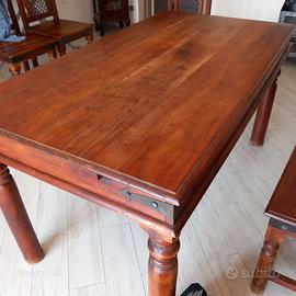 Soggiorno etnico indiano tavolo e 4 sedie